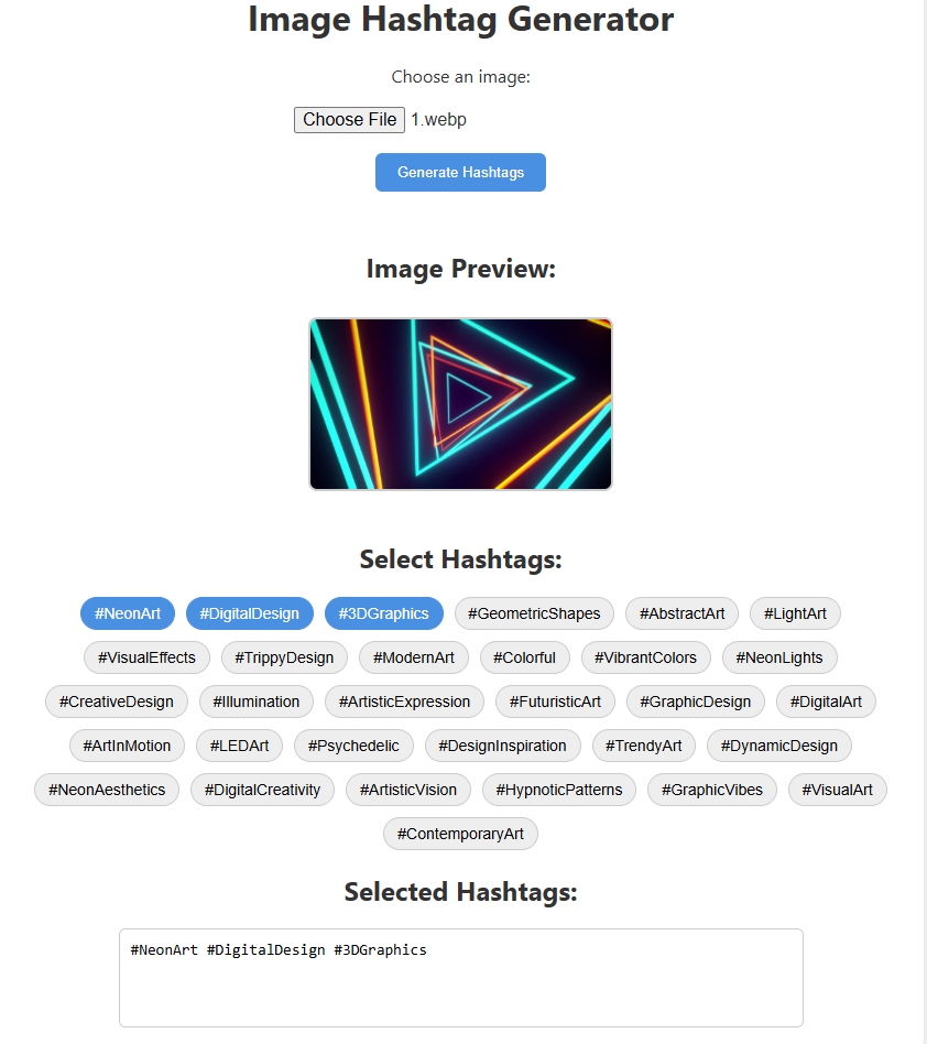 Hashtag AI Generator - Demonstration